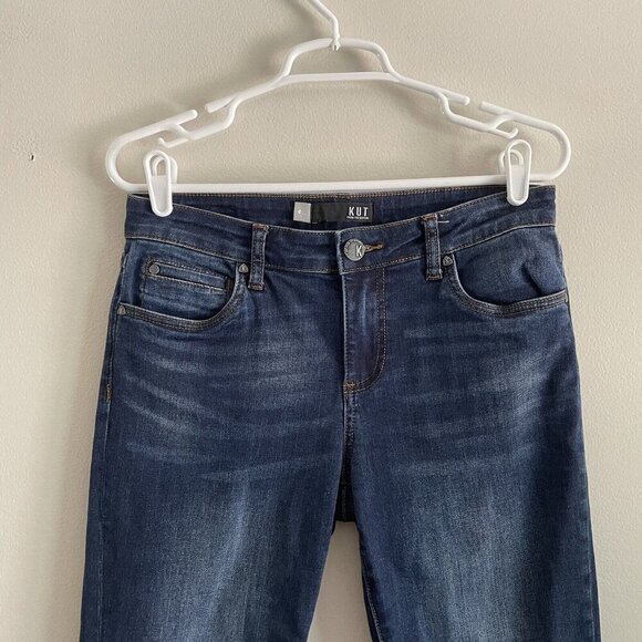 Kut From The Kloth Women SZ 4 Blue Dark Wash Catherine Boyfriend Raw Hem Jeans - Picture 4 of 11